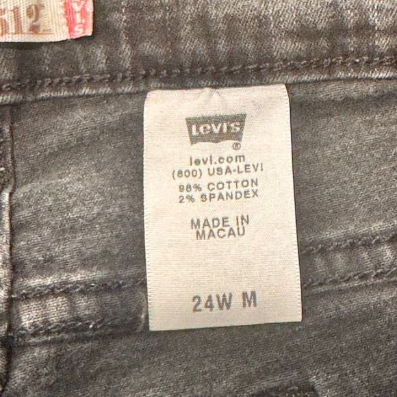 Levi’s 512 Perfectly Slimming Bootcut Women’s Plus 24W Black Charcoal Stretch - Picture 5 of 6